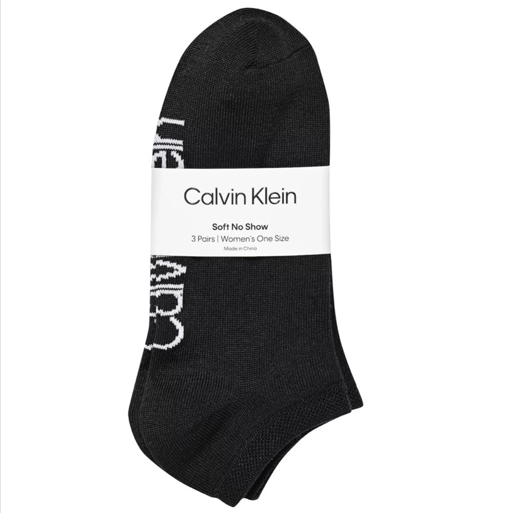 🧦 Women's Calvin Klein 3 Pack Supersoft Flat Knit No Show Socks, NWT, size 9-11